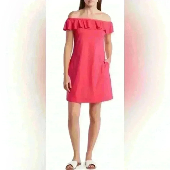 NWT Tommy Bahama Off‎ the Shoulder Spa Dress Coral Coast - Picture 1 of 9